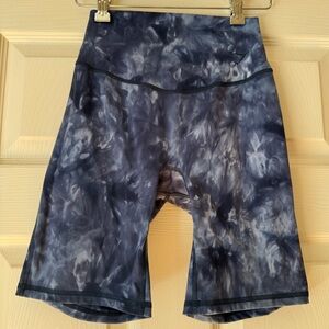 Gymshark Blue Tie-Dye Biker Shorts High Waisted Size S